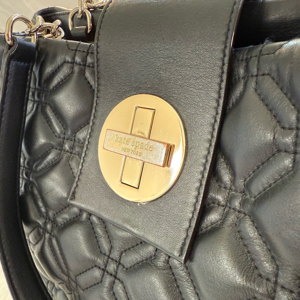 Kate Spade Astor Court Elena Black Quilted Shoulder Bag - Picture 4 of 11
